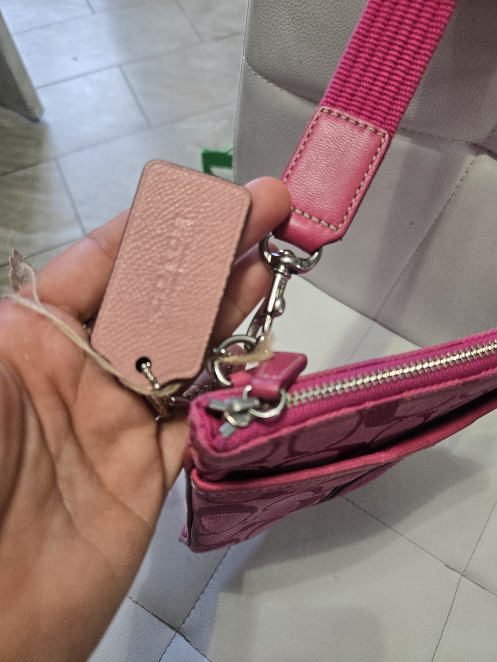 Coach Pink Signature Small Crossbody Shoulder Bag - Picture 3 of 8